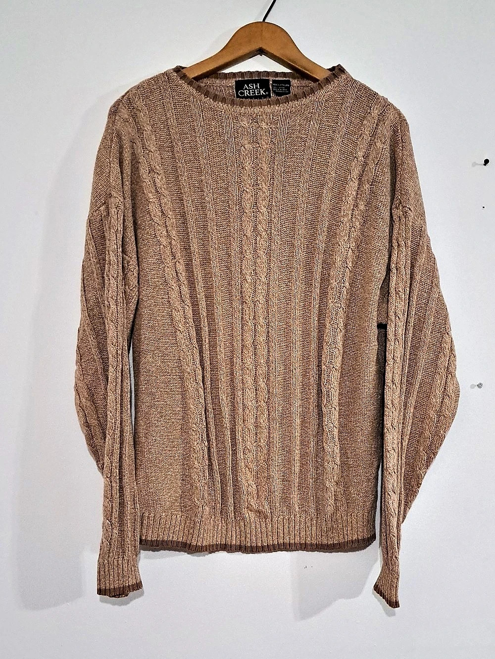 Ash Creek Trading Cable Knit Crewneck Cotton Sweater XL